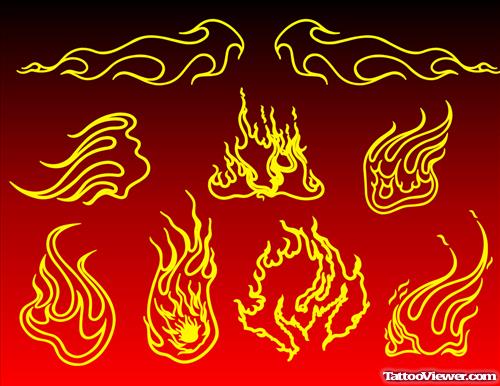 Awesome Tribal Fire n Flame Tattoos Designs