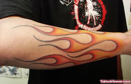 Fire n Flame Tattoo on Right Arm