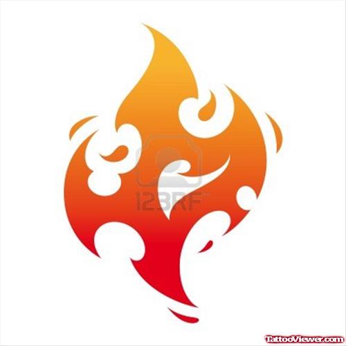 Awesome Color Fire n Flame Tattoo Design