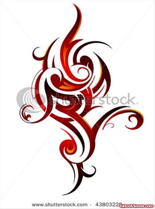 Stock Vector Fire Flames Tattoo Design