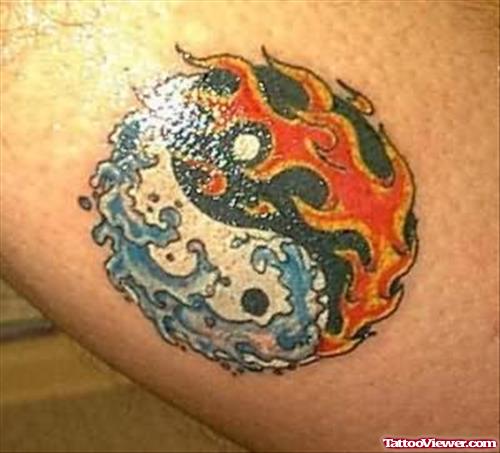 Yin Yang Fire Tattoo
