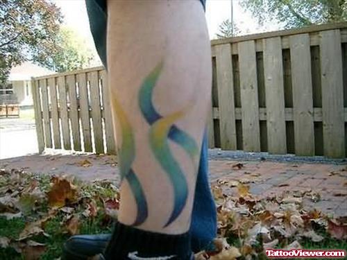 Colorful Fire And Flame Tattoo