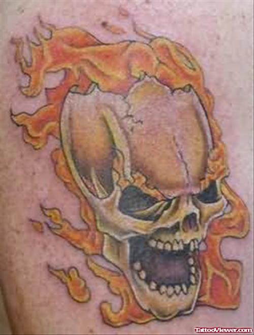 Scary Fire and Flame Tattoo