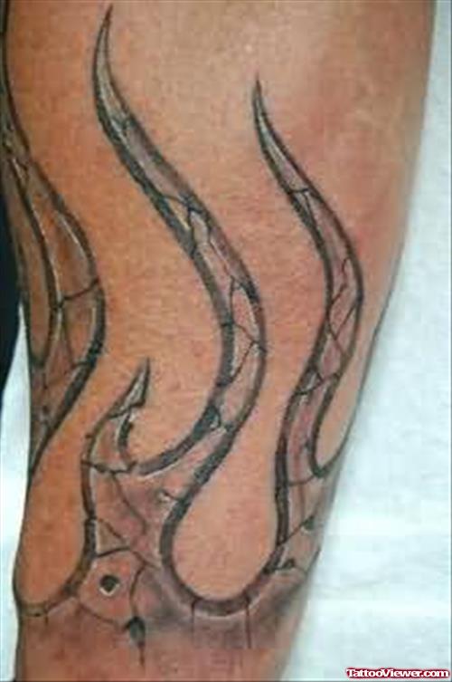 Hot Flame Tattoo On Arm