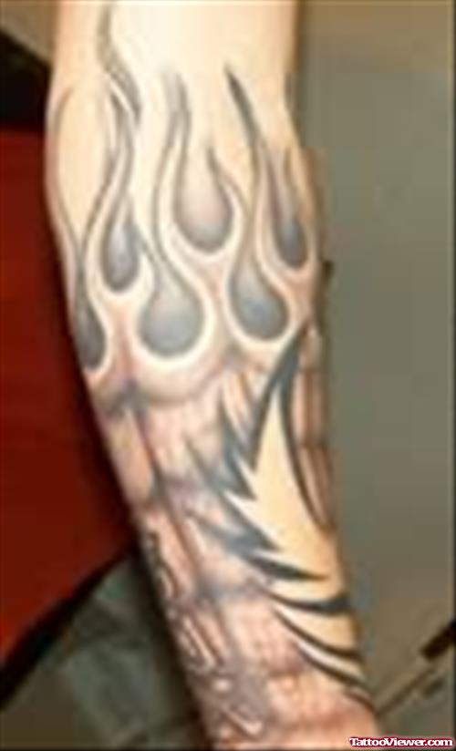 Arm Fire And Flame Tattoo