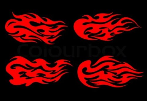 Red Ink Fire n Flame Tattoos Designs