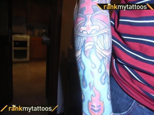 Flame Tattoo Design On Arm