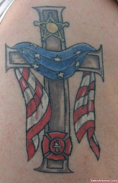 Firefighter Cross Tattoo