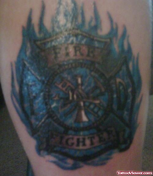 Colored Firefighter Logo Tattoo