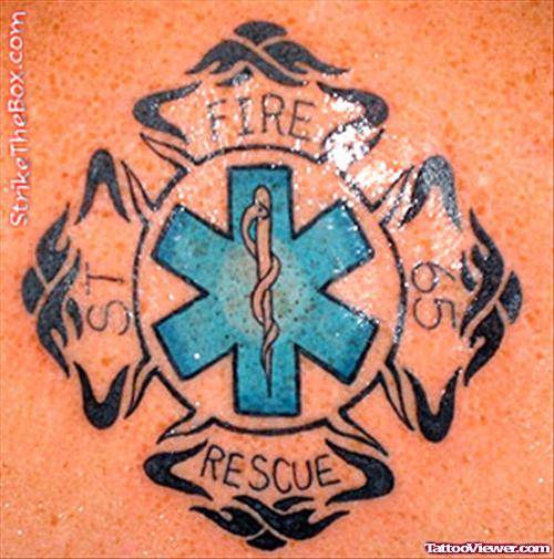 Spencer Firefighter Logo Tattoo