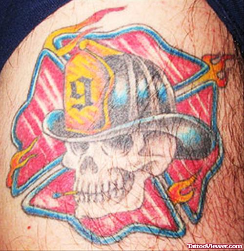 Color Ink Firefighter Tattoo
