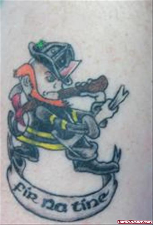 Color Firehighter Tattoo Design
