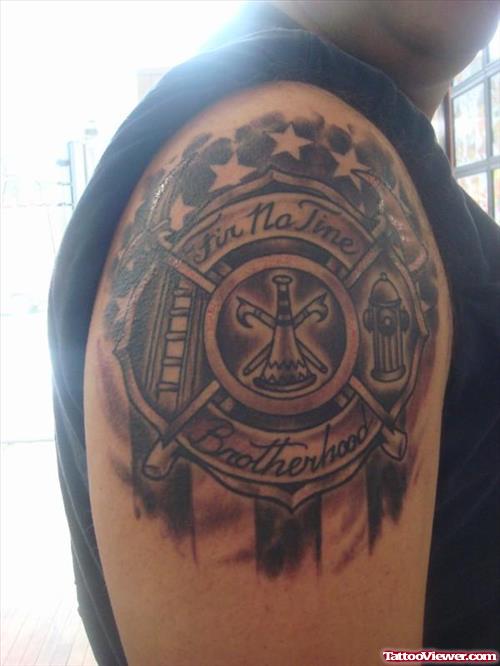 Fine Right Shoulder Firefighter Tattoo