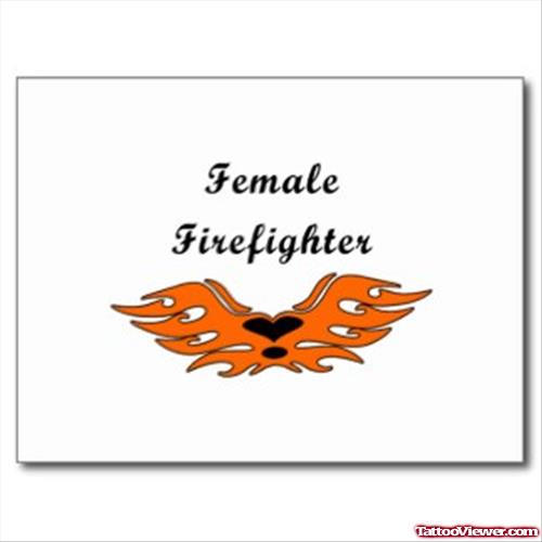 Female Firehighter Tattoo Design