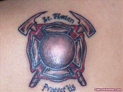 Colored Firefighter Tattoo