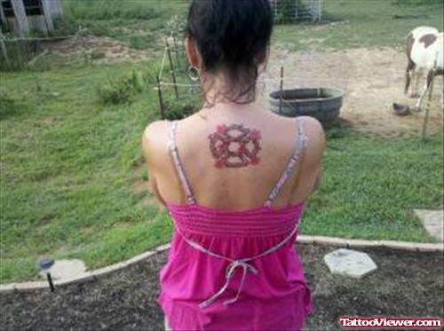 Girl Upperback Firehighter Tattoo
