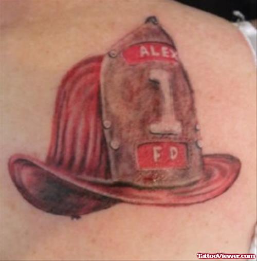 Firefighter Color Hat Tattoo