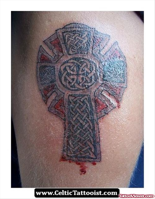 Awesome Celtic Cross Firefighter Tattoo