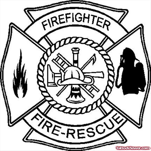Attractive Firefighter Logo Tattoo Design
