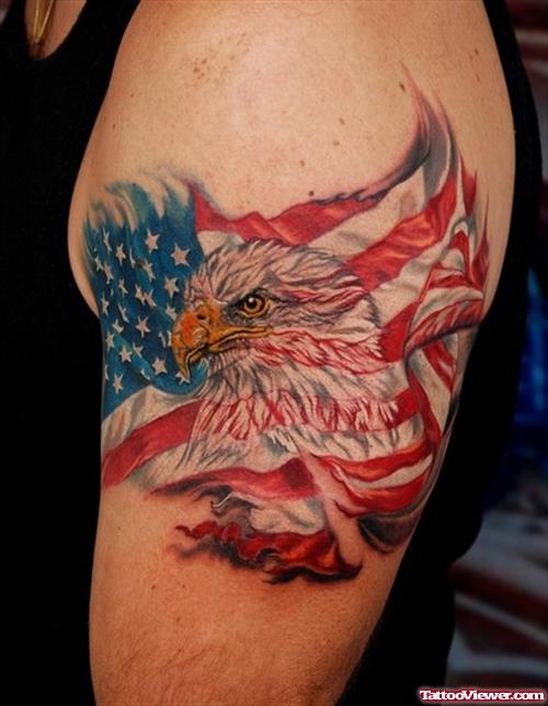 New Eagle Fire Fighter Tattoo On Shoulder