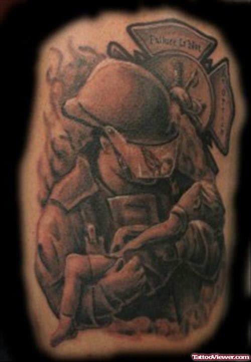 Nate Euvrard Firefighter Tattoo