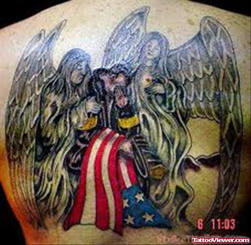 Fire Fighter Angel Tattoo