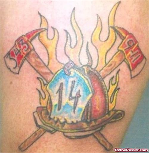 Fire Fighter Flame Tattoo