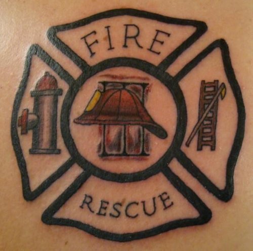Fire Rescue Firefighter Tattoo
