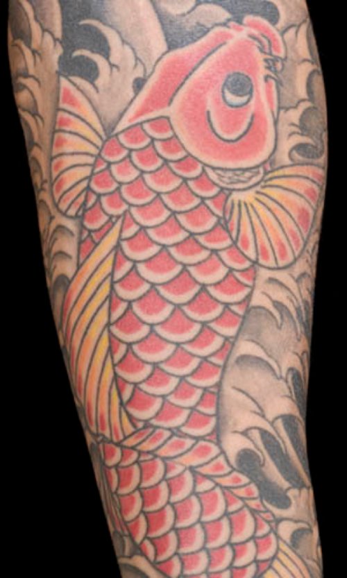Koi Fish Fire Tattoo