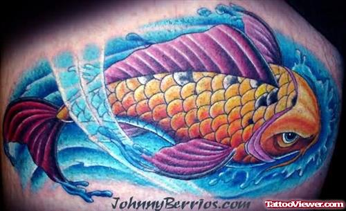 Nature Animal Koi Fish Tattoo