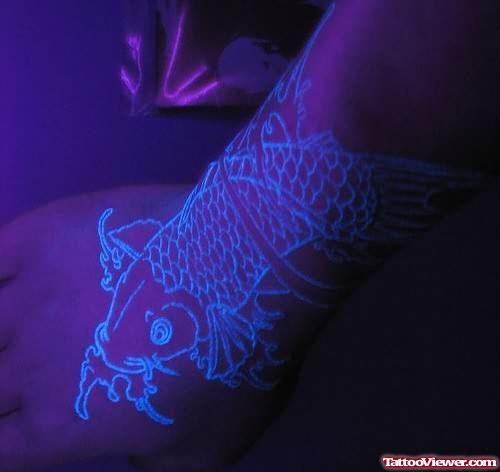 Black Light Koi Fish Tattoo