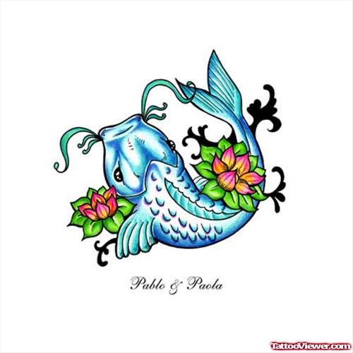 Amazing Fish Colourful Tattoo Design