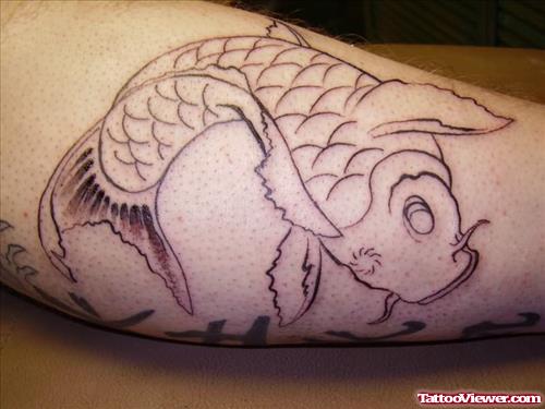 Popular Koi Fish Tattoo Outline