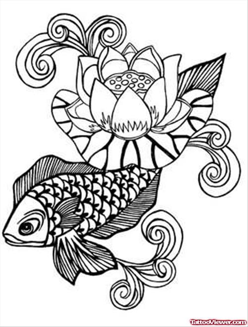 Fish Design for Black Ink Tattoo