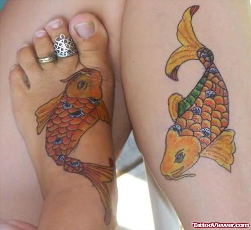 Couple Koi Fish Tattoos