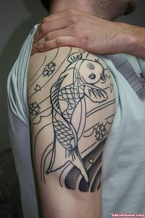 Black Ink Fish Tattoo