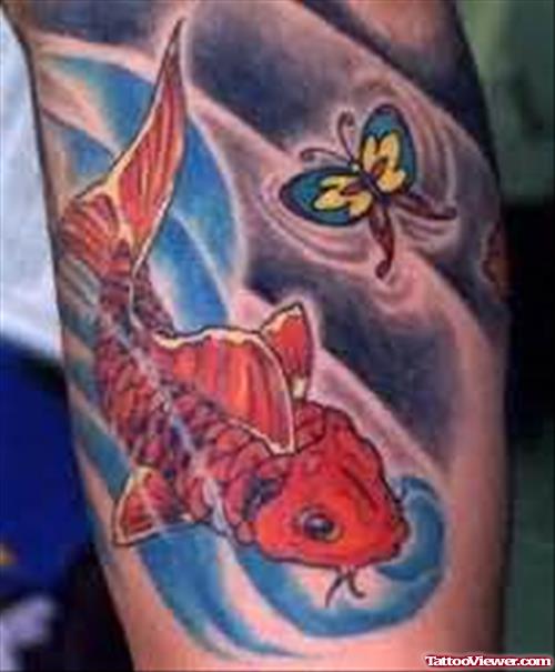 Water And Koi Fish Tattoo