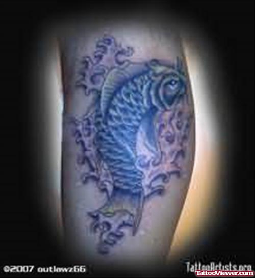 Lovely Dark Shades Fish Tattoo