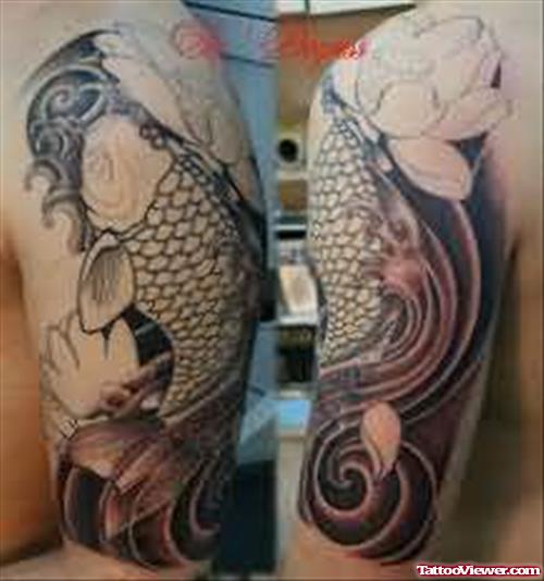 Koi Fish Tattoos For Shoulders