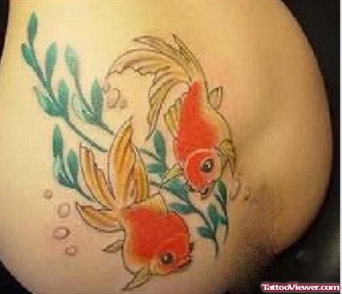 Beautiful Fish Tattoo On Lower Waist