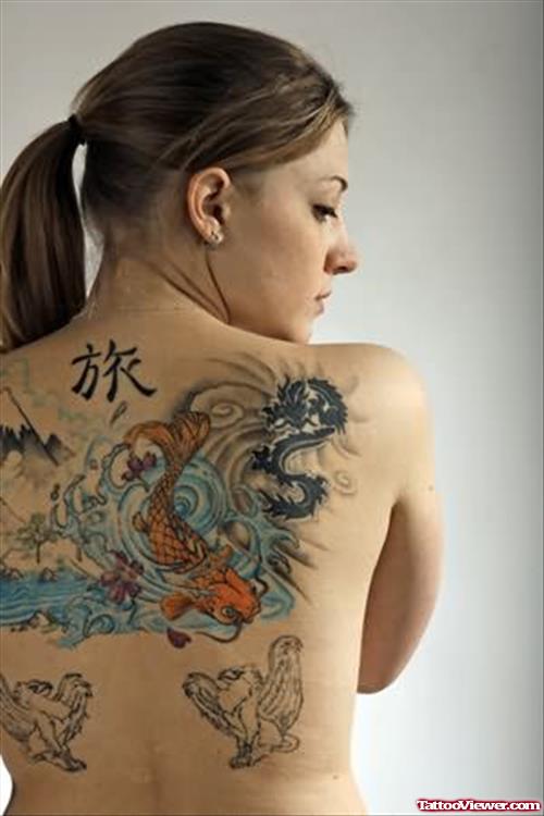 Backpiece Japanese Koi FIsh Tattoo