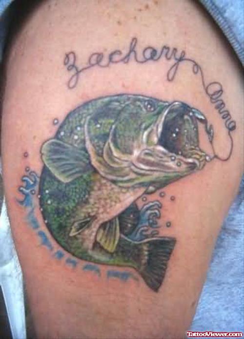 Large Mouth Bass Fish Tattoo