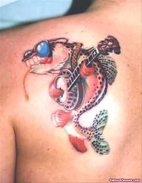 Funny Koi Fish Tattoo On Back