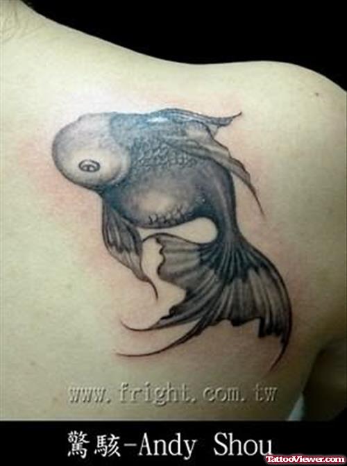 Fish Tattoo On Back Shoulder