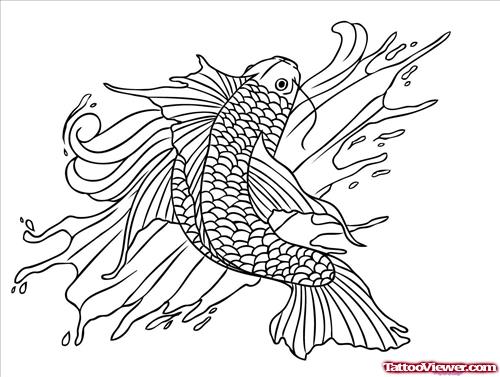 Koi Fish Tattoo Drawing