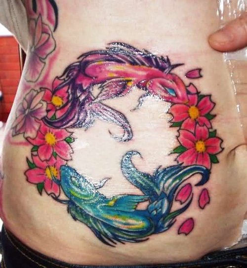 Pisces Tattoo On Belly