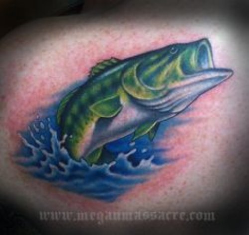 Green Ink Fish Tattoo