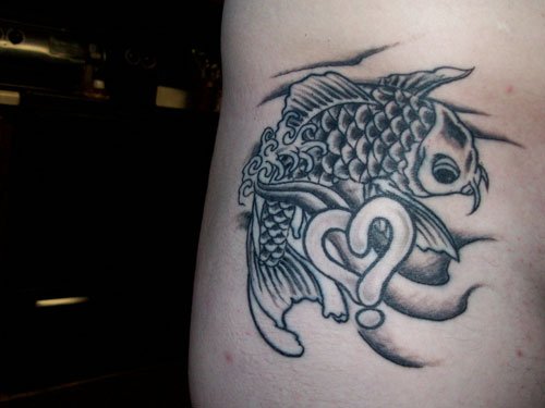 Best Grey Ink Fish Tattoo