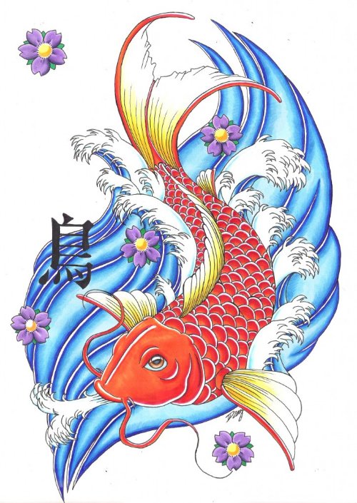 Best Colored Fish Tattoos Design