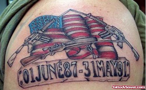 US Guns - Flag Tattoo